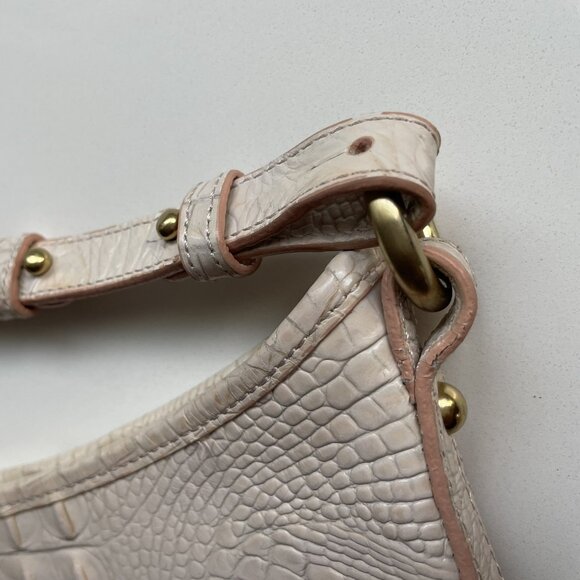 Brahmin Katie Croc- Embossed Crossbody Bag - Blush - Picture 8 of 9